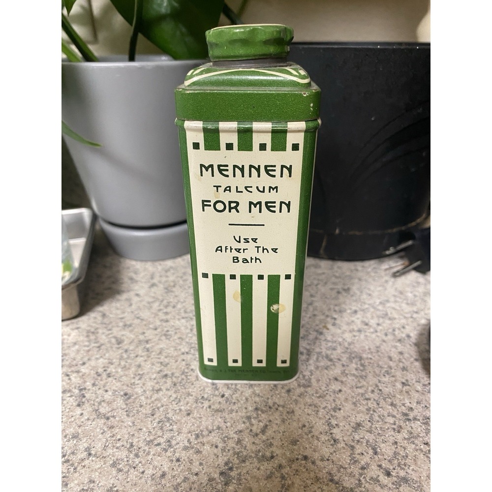 1950s Mennen Talcum Powder FULL Men's Grooming Barber Shaving